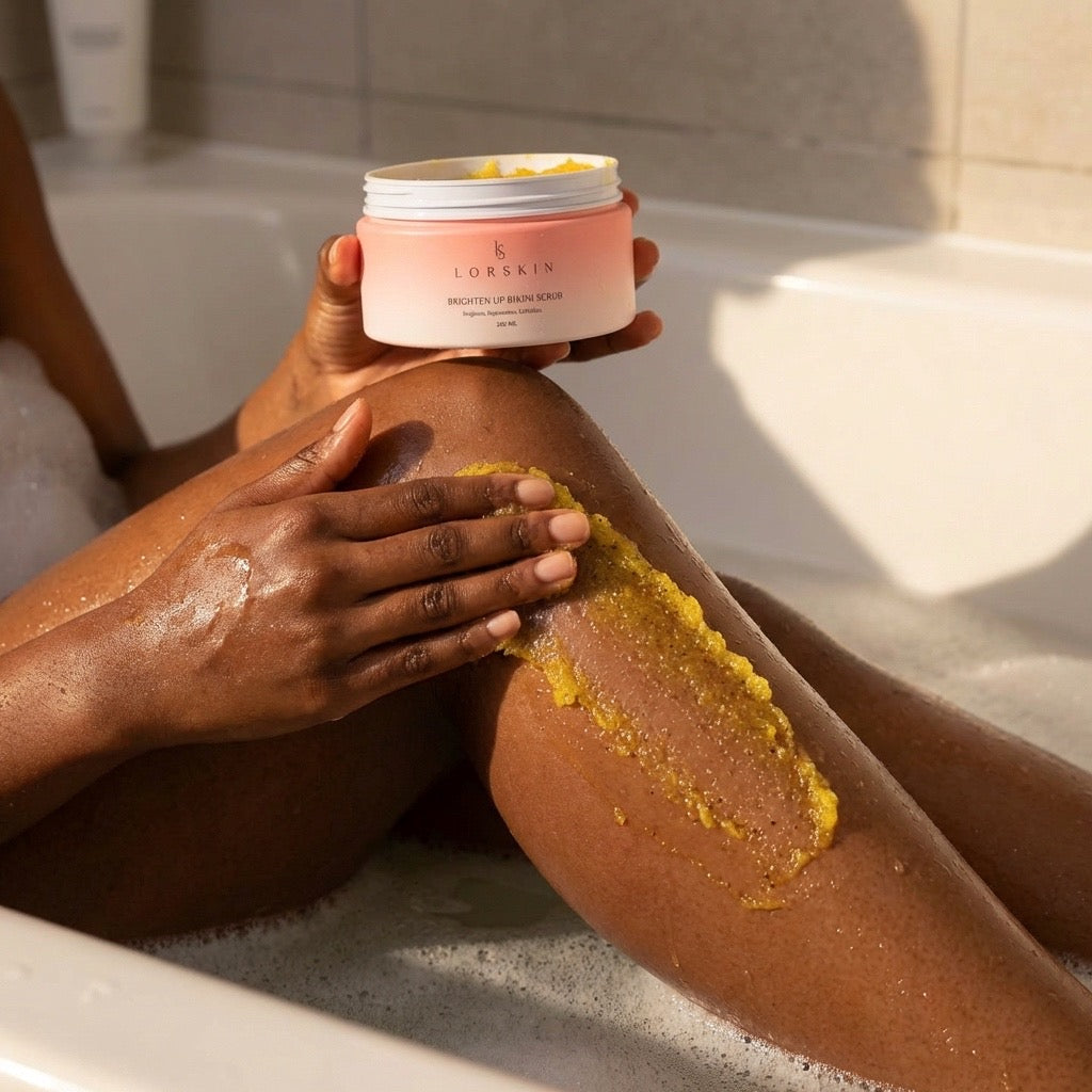 Brighten up bikini scrub